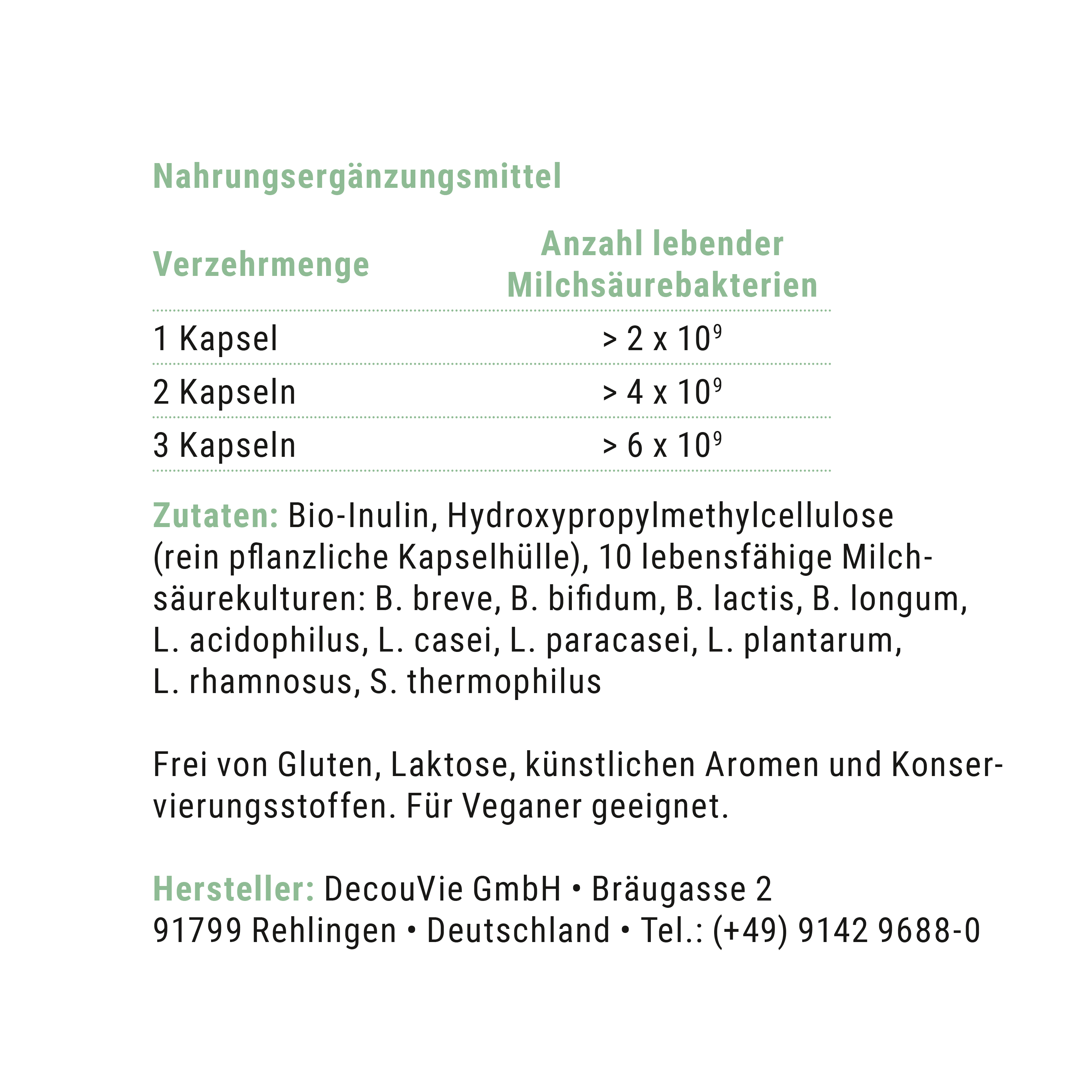 Lacto-Flor 10, zur Unterstützung der probiotischen Darmregulierung, 60 Kapseln