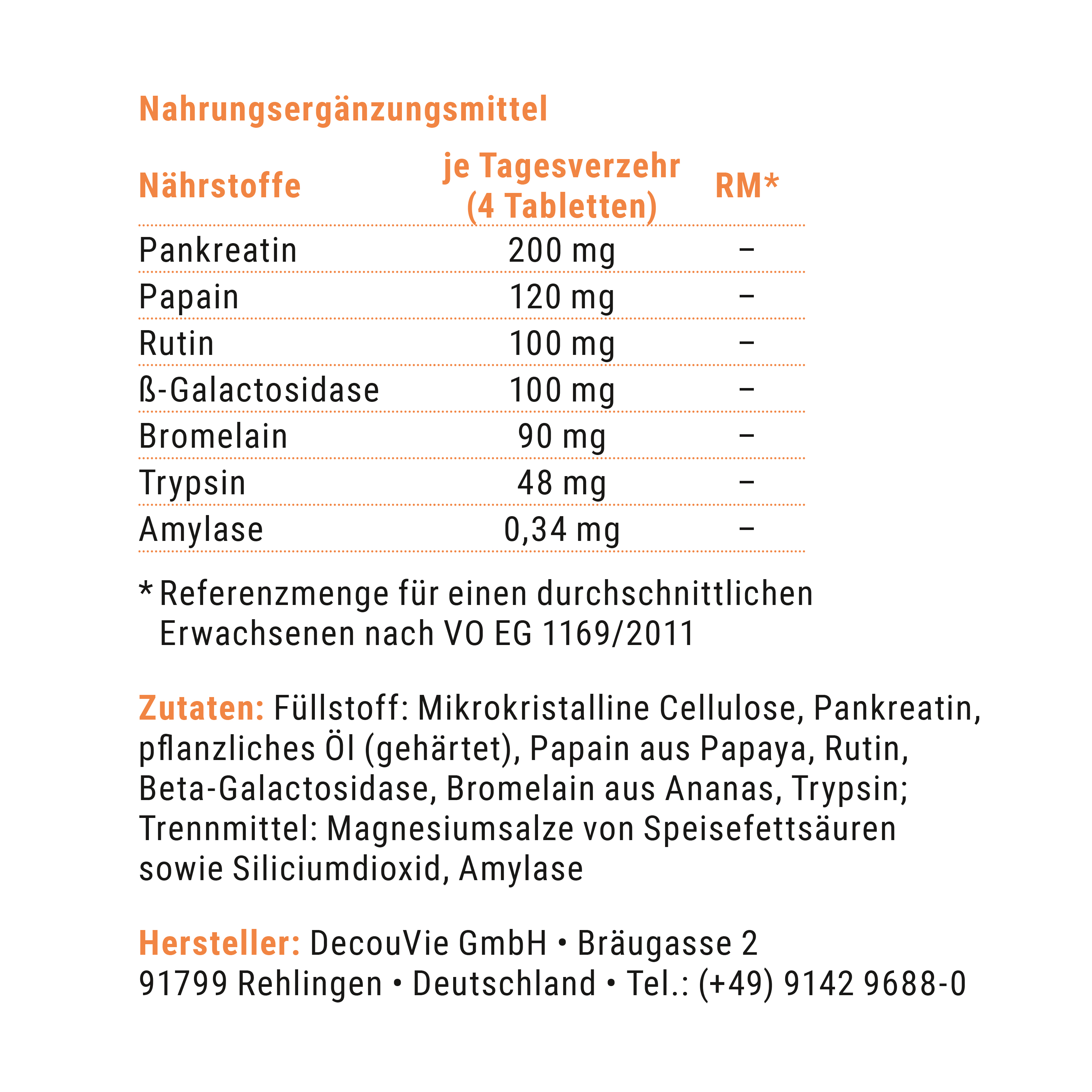 Enzym-Komplex, zur Unterstützung des Stoffwechsels, Immunsystem und Verdauung, 90 Tabletten