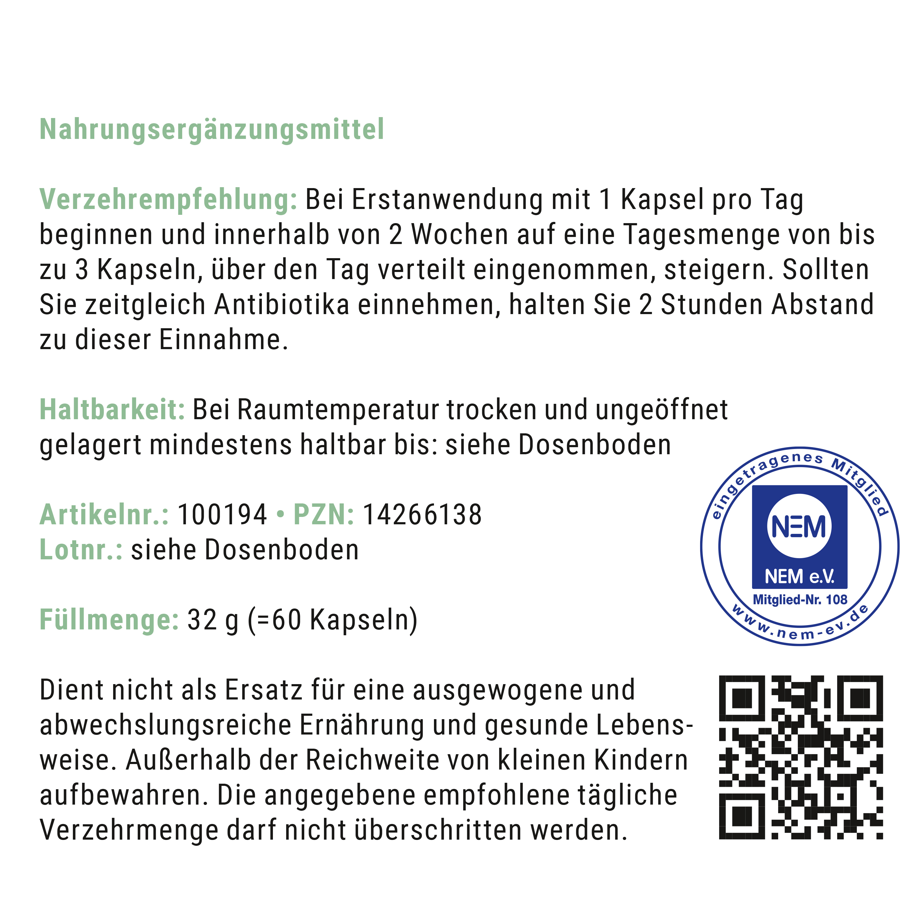 Lacto-Flor 10, zur Unterstützung der probiotischen Darmregulierung, 60 Kapseln